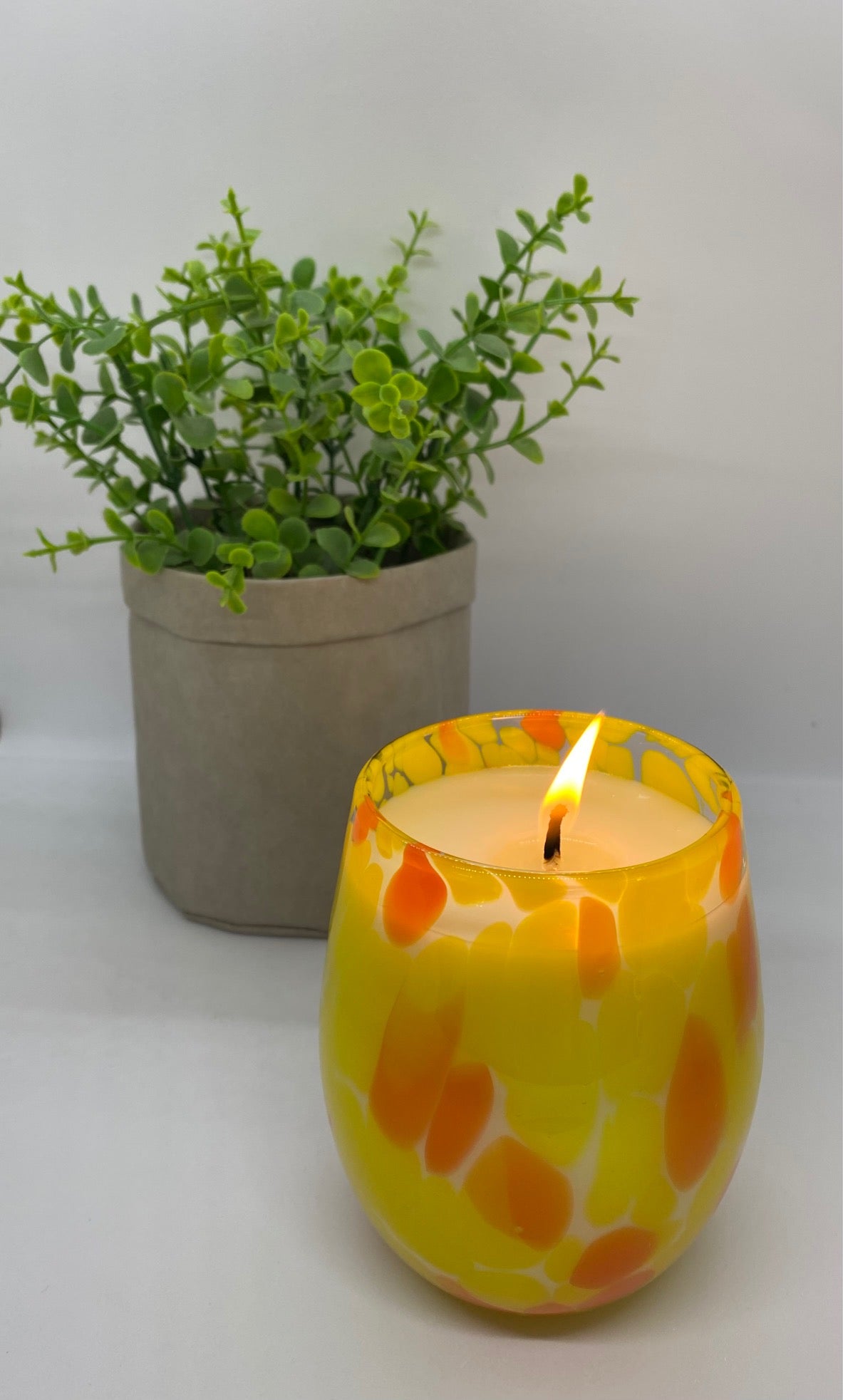 Renee Orange & Yellow Pattern Glass - Poured to Order