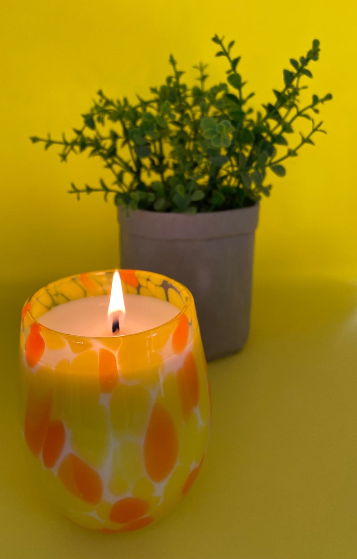 Renee Orange & Yellow Pattern Glass - Poured to Order