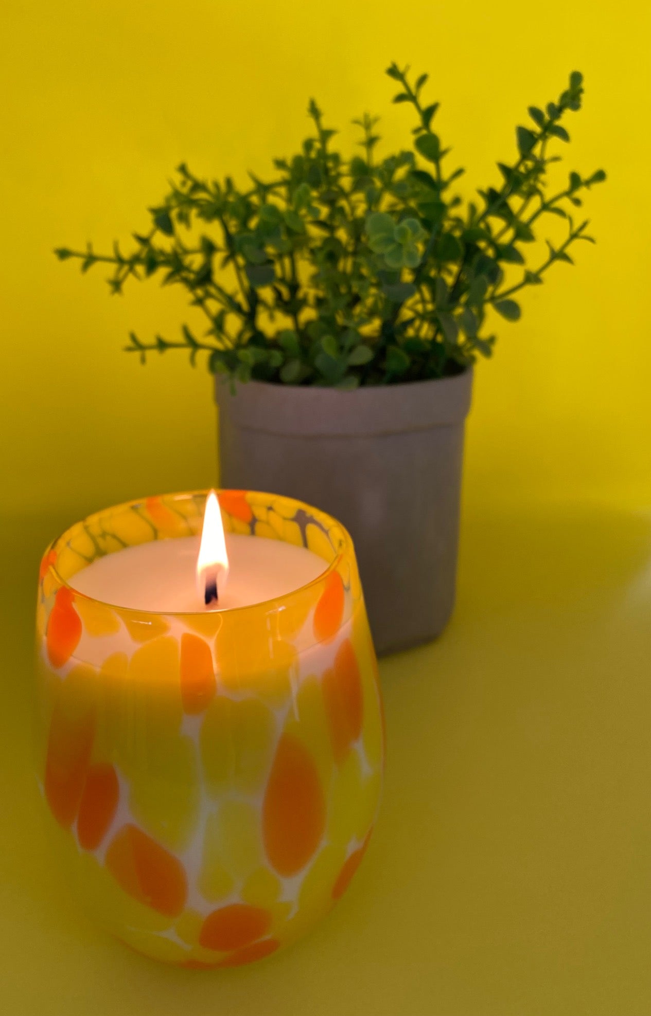 Renee Orange & Yellow Pattern Glass - Poured to Order