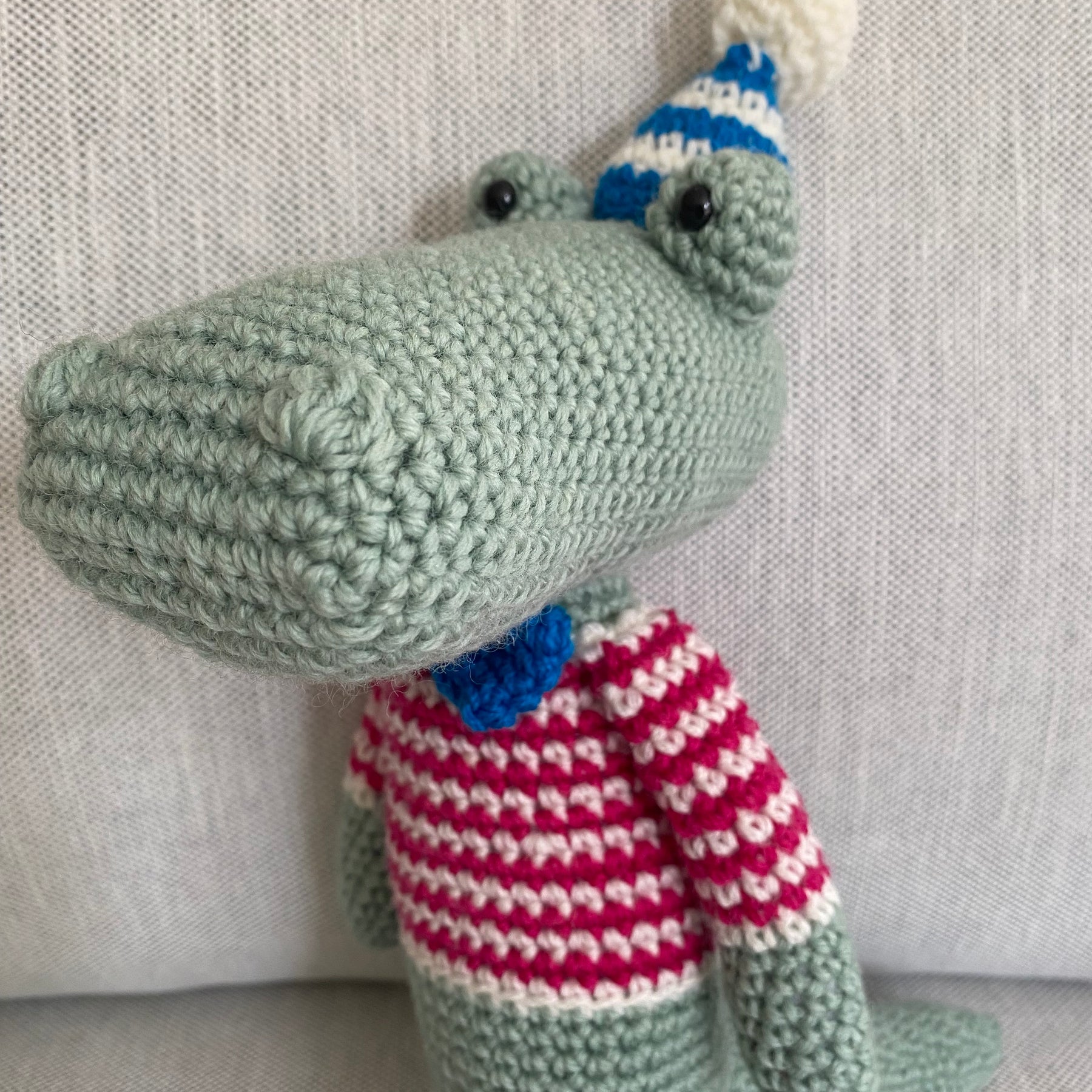 Party Crocodile - crocheted toy