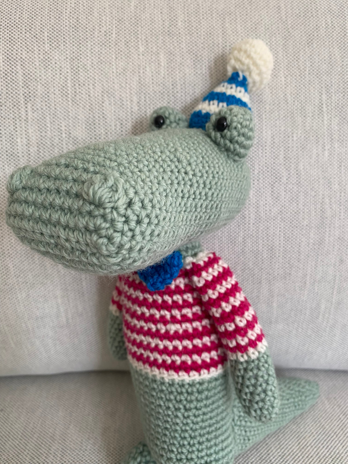 Party Crocodile - crocheted toy