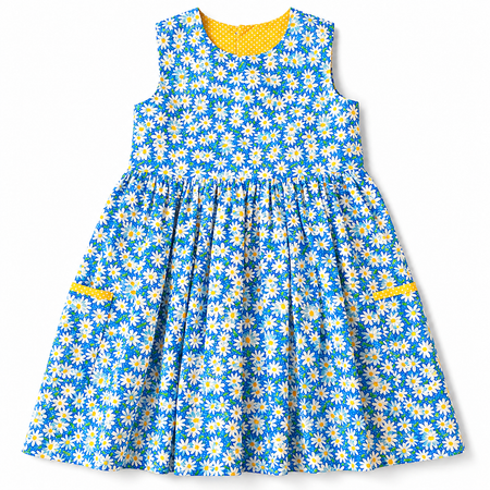 Daisy Delight Bow-Back Handmade Dress