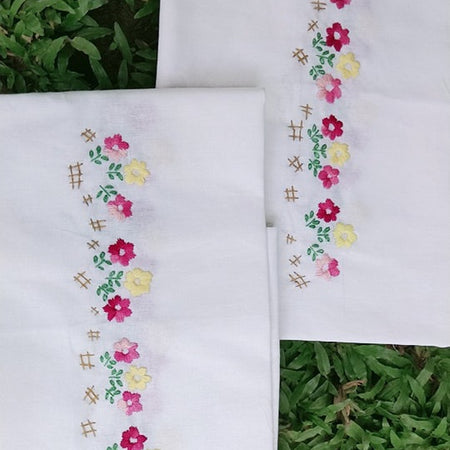 Personalized Floral Embroidered Pillow Cover