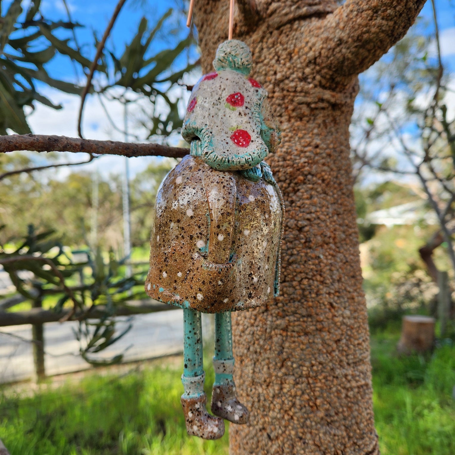 Clay windchime, little girl,