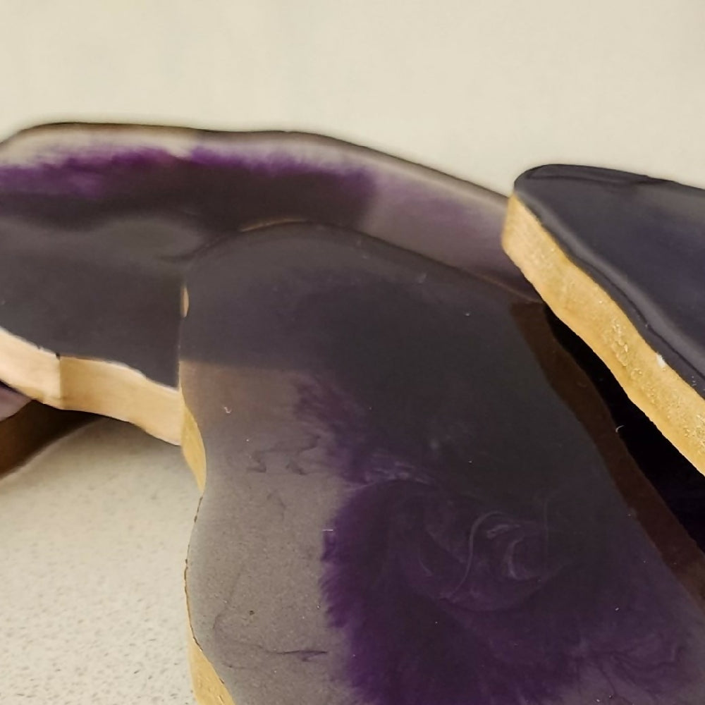 Purple & gold coaster set 2