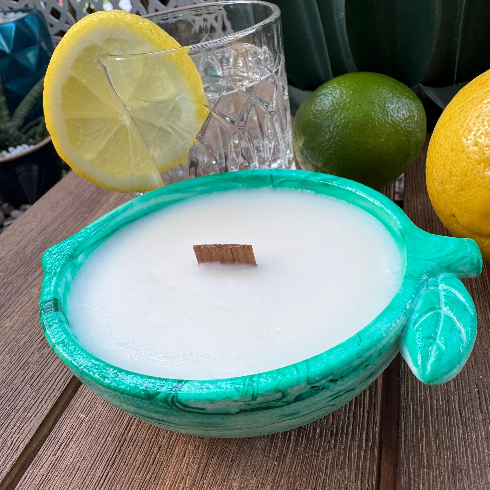 Concrete lime bowl candle with lime fragrance