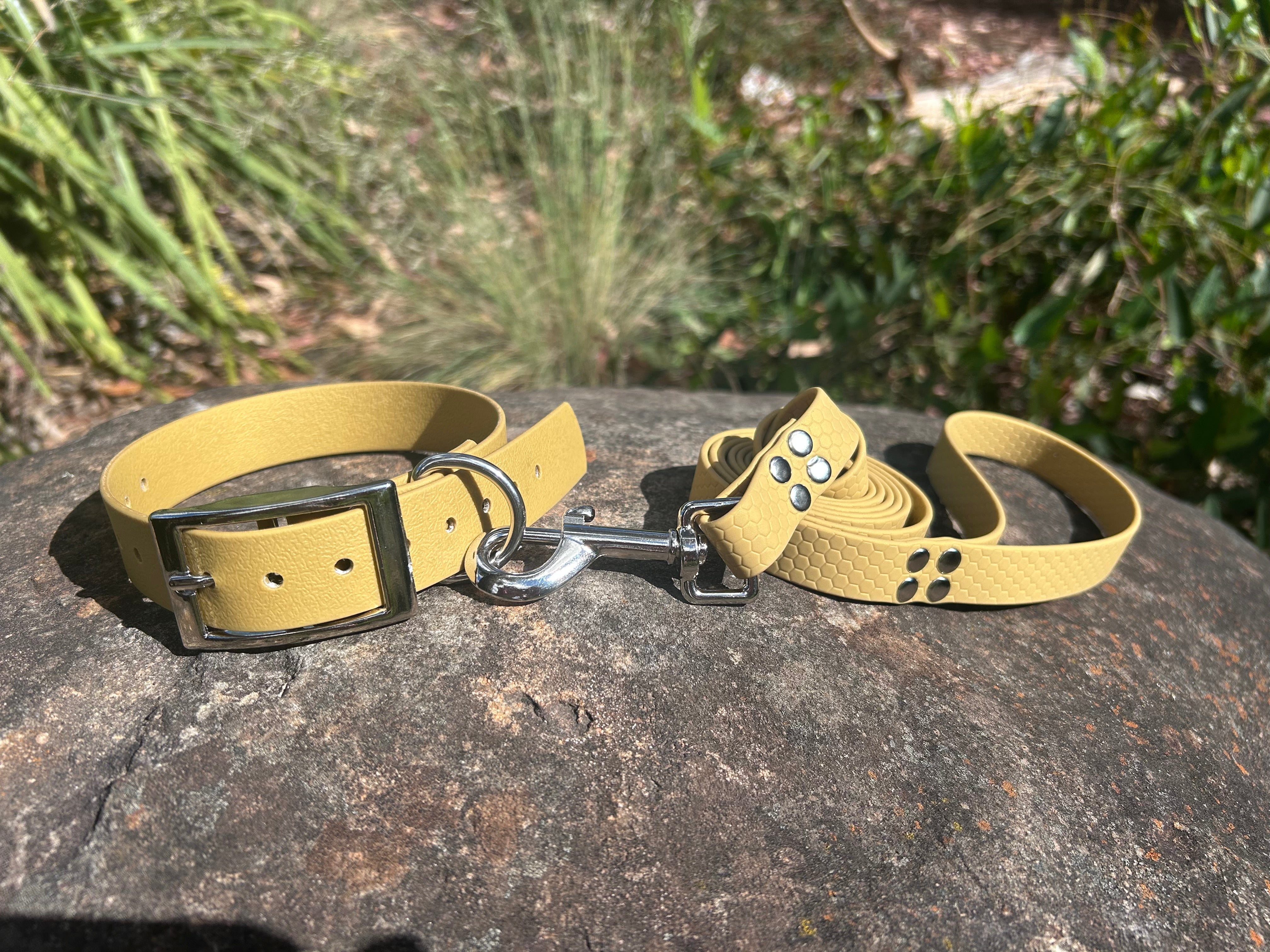 DOG COLLAR AND LEAD SET WATERPROOF BRIGHT STRONG