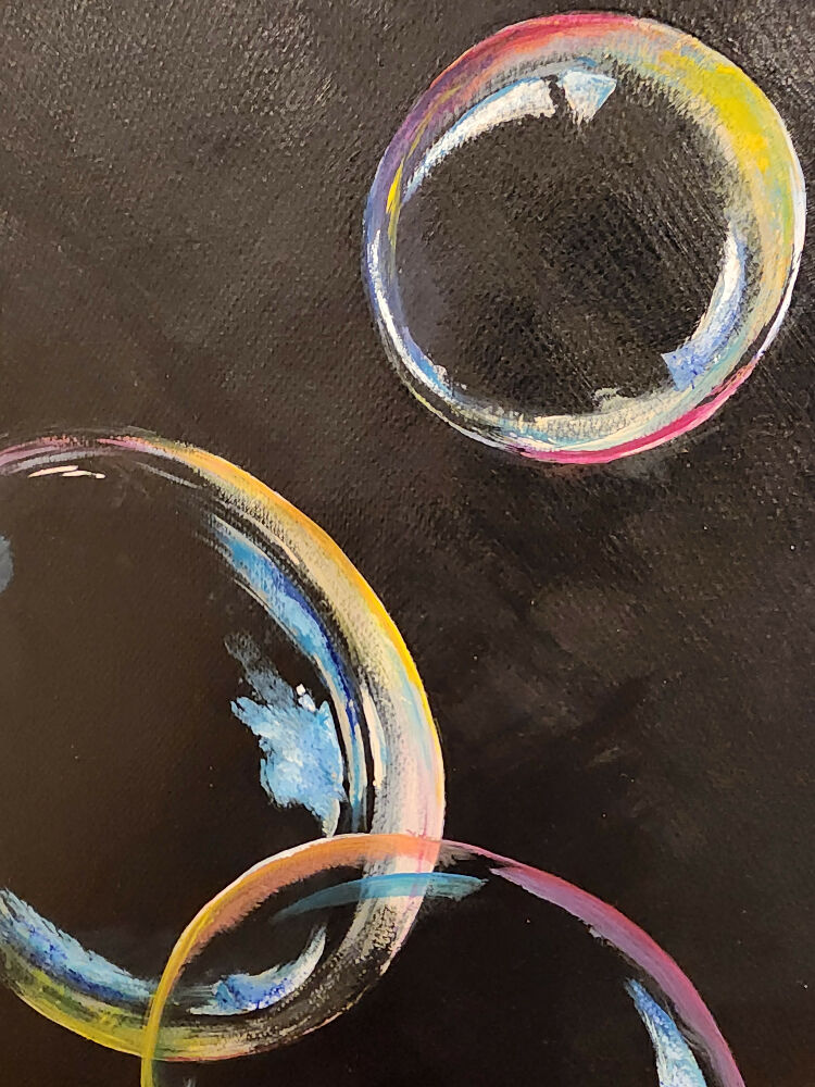 Original Acrylic Joy Bubbles Painting