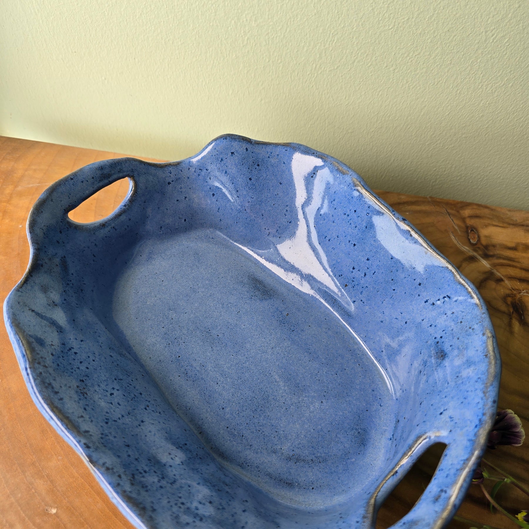 Pretty blue serving dish