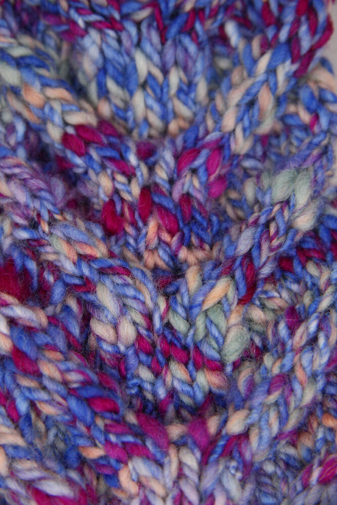 Hand Knitted Headband - Fruit Tingle Hand Spun Wool