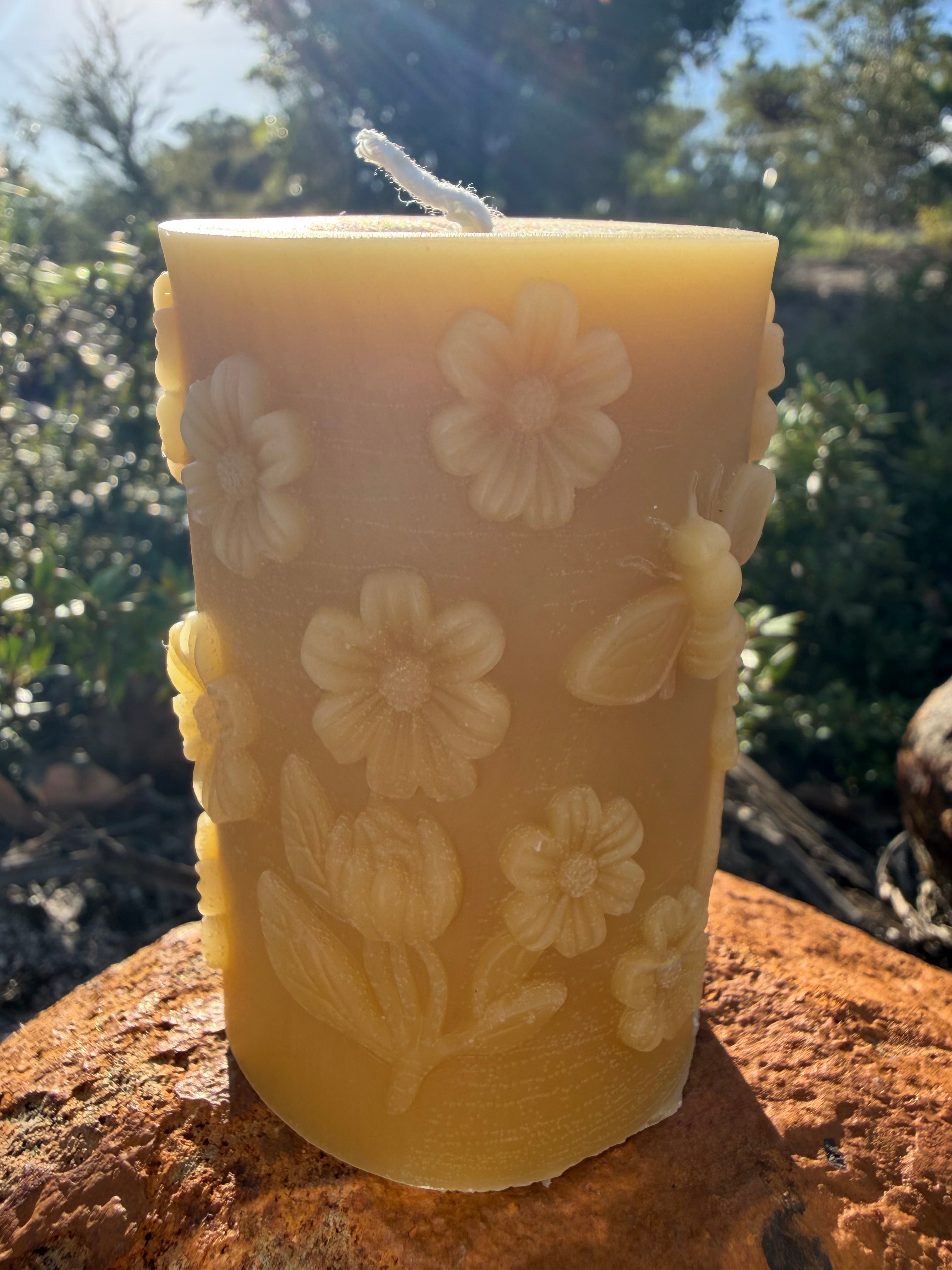 Blooms & Bees Beeswax Candle