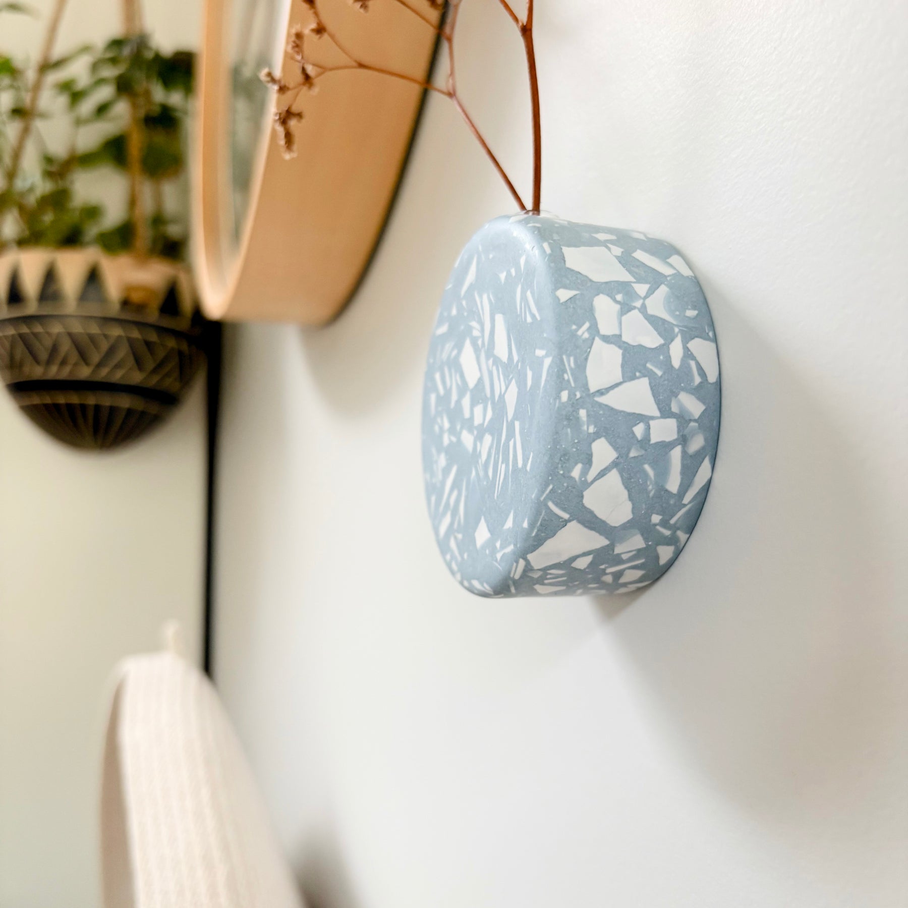 mini terrazzo wall vase