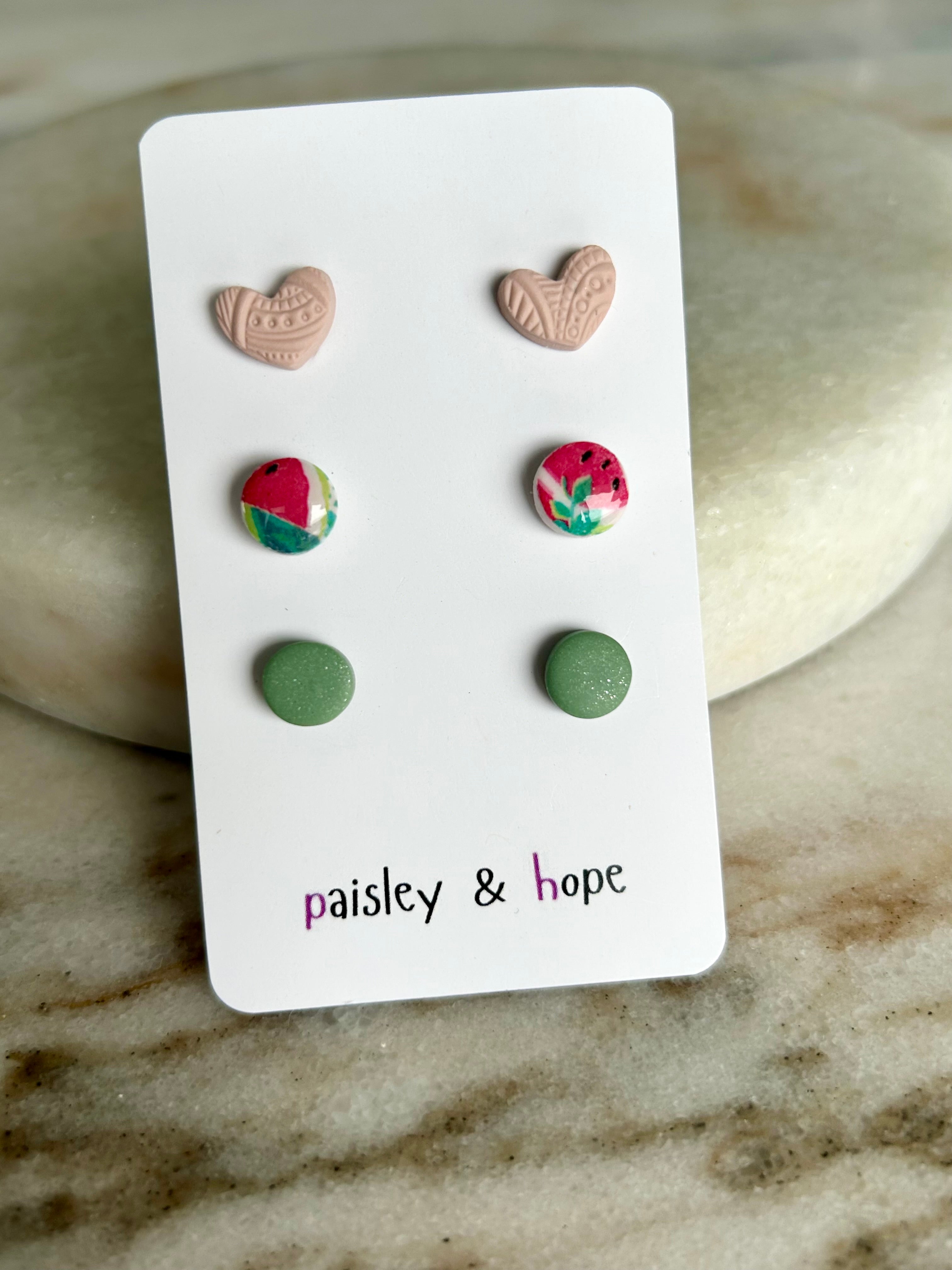 Polymer Clay Mini Stud Pack - Choose Design