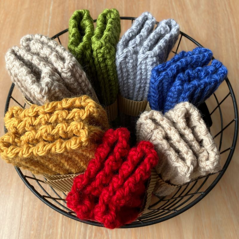 Cosy Fingerless Handwarmers | cherry red | Aussie Merino Mittens
