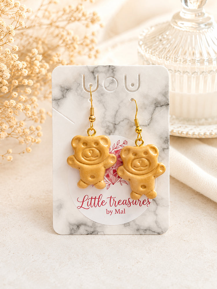 Handmade Tiny Teddy Earrings