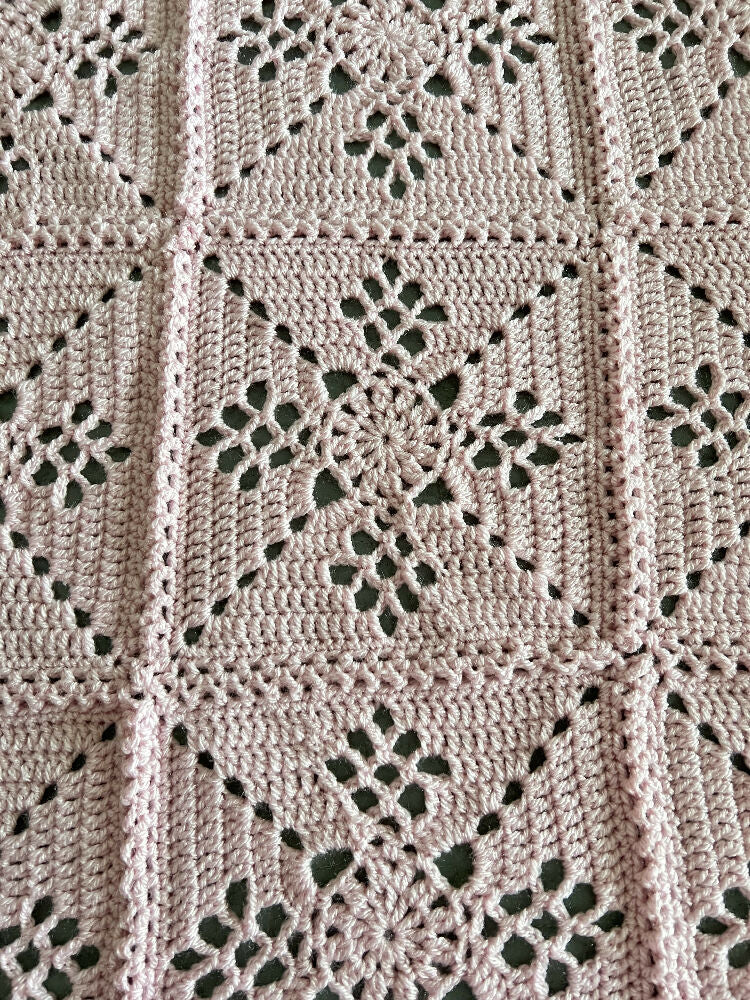 Crochet Victorian Lattice Square Blanket