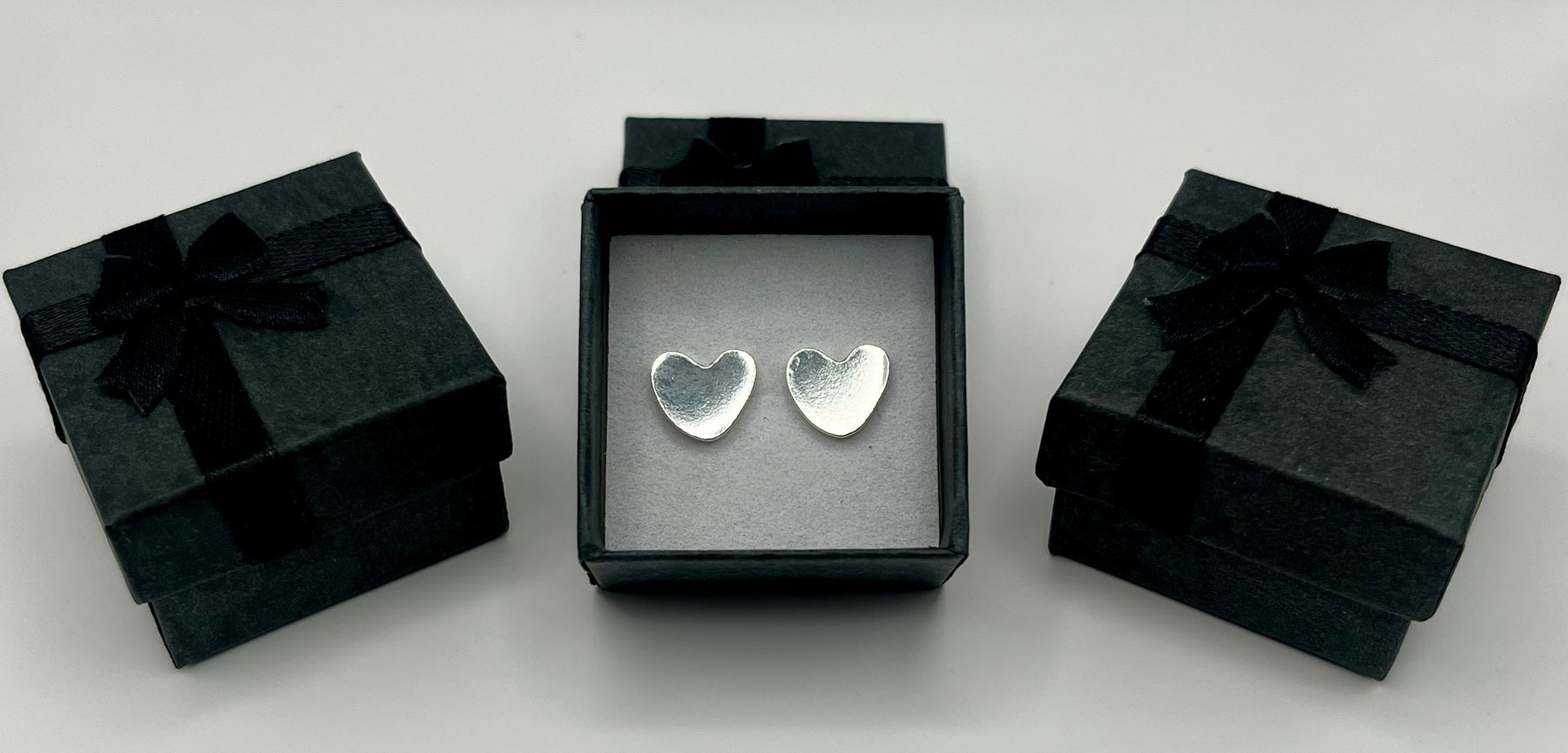Handmade Silver Heart Studs – Small Hearts, Big Meaning