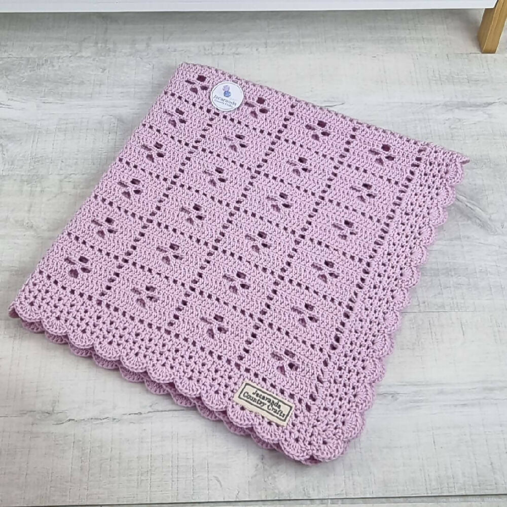 Pink Merino Baby Blanket Totem.4