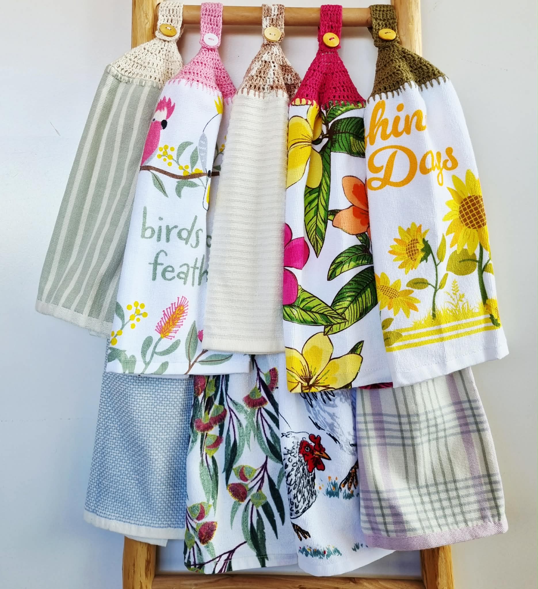 Kitchen Hand Towel | Hanging | Cotton | SINGLE LAYER - 9 Styles - 28-36