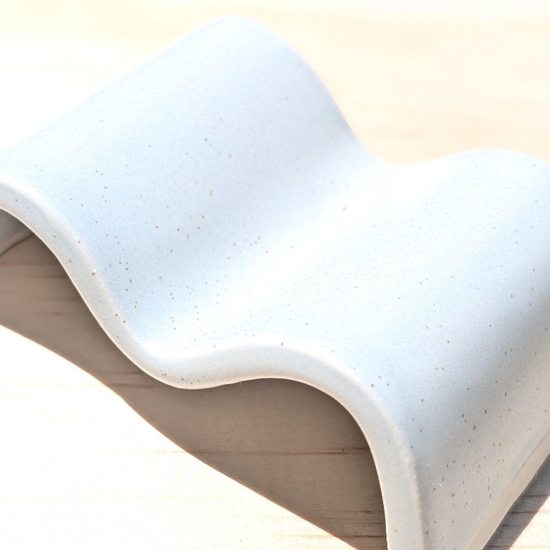 Matte Speckled White Menstrual Cup Drying Rack - Handmade Ceramic