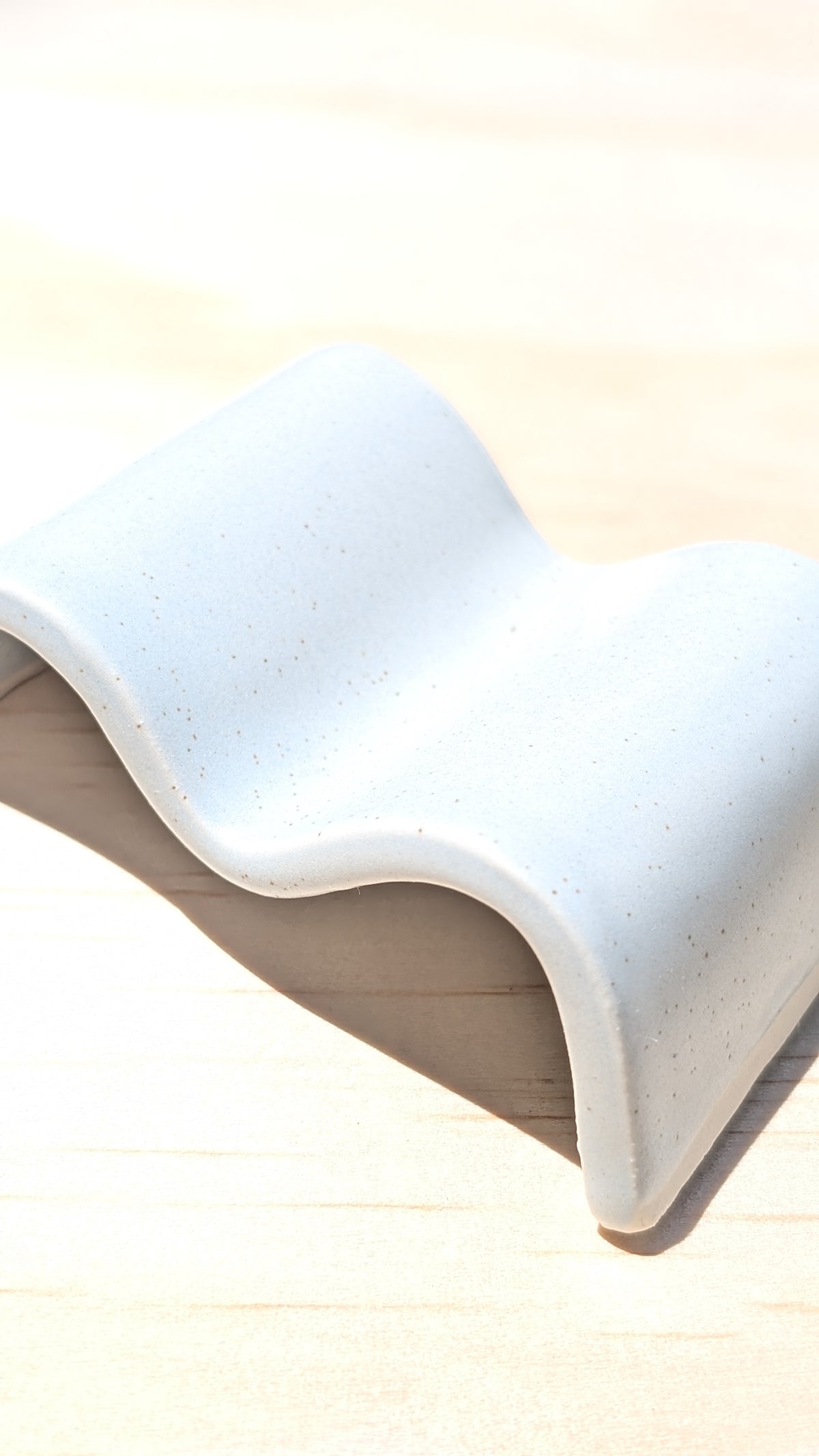 Matte Speckled White Menstrual Cup Drying Rack - Handmade Ceramic