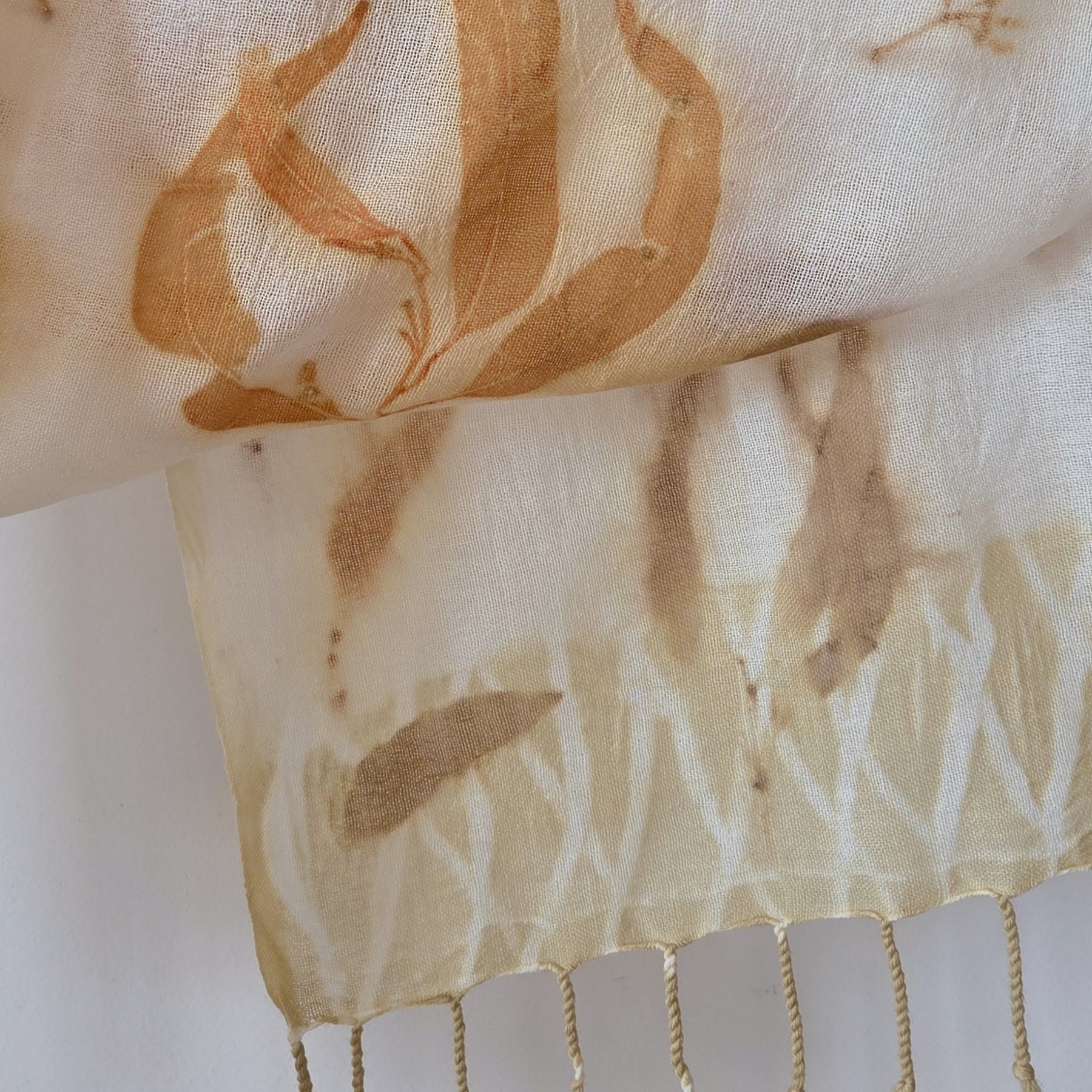 The Kirra - Pure Fine Handloomed Wool Ecoprint Scarf/Wrap
