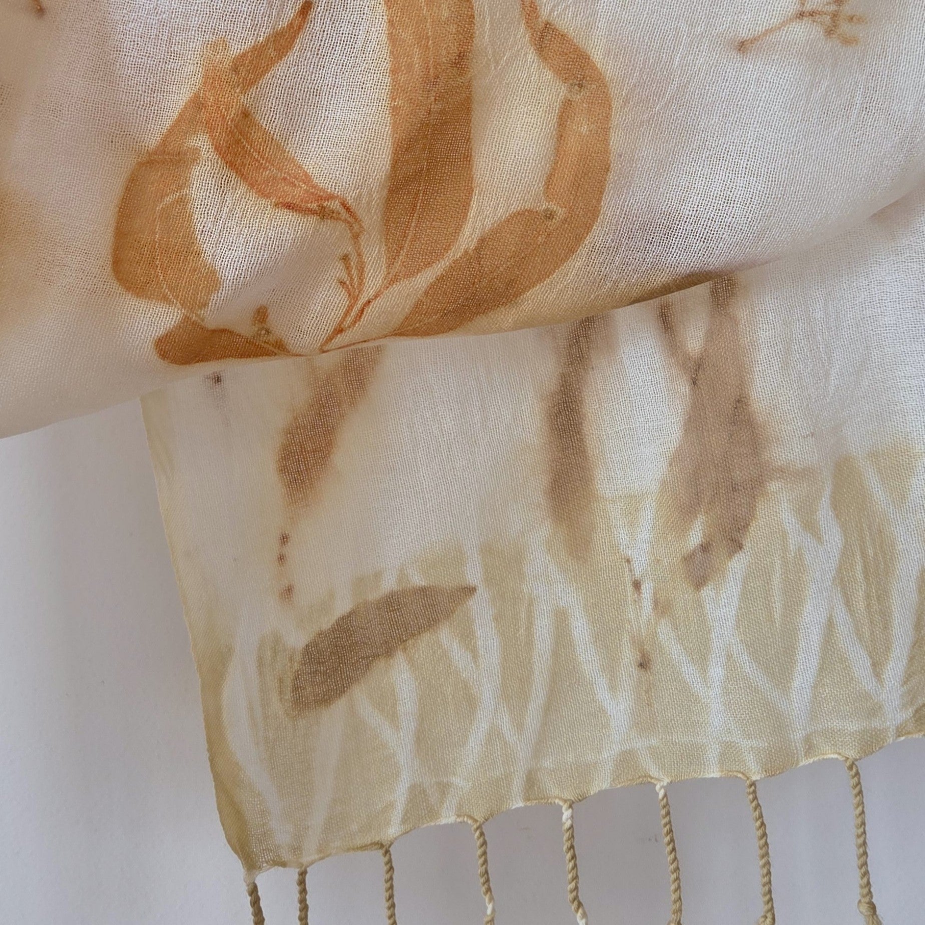 The Kirra - Pure Fine Handloomed Wool Ecoprint Scarf/Wrap