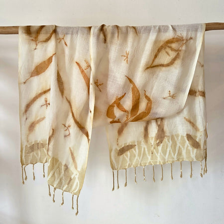 The Kirra - Pure Fine Handloomed Wool Ecoprint Scarf/Wrap