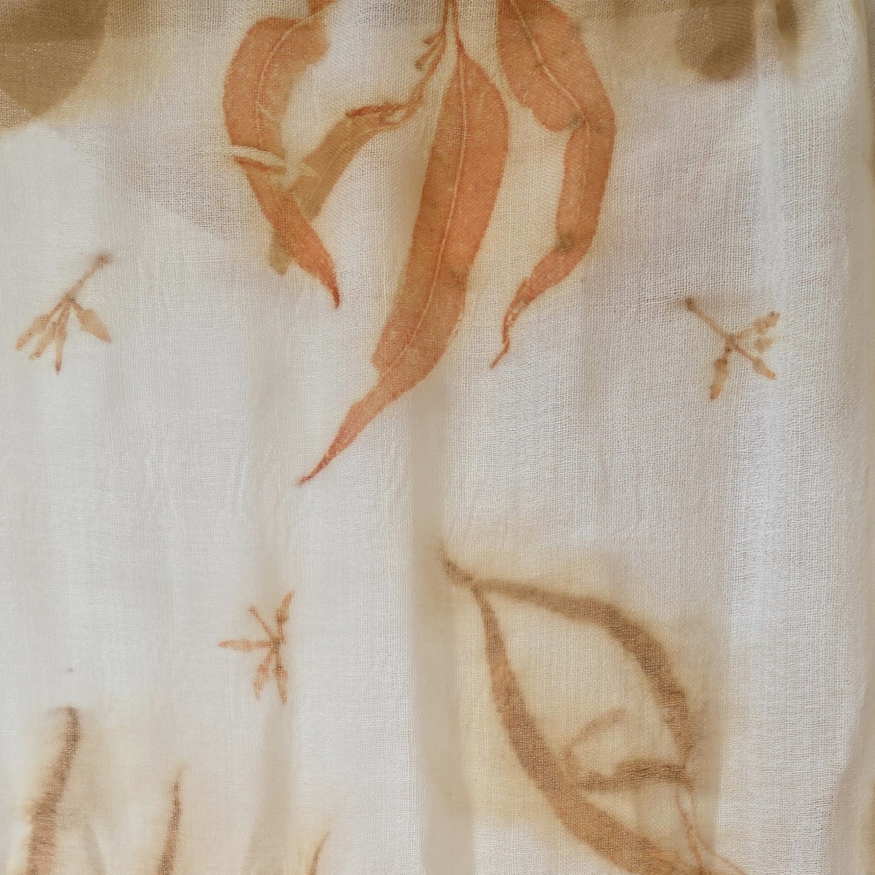 The Kirra - Pure Fine Handloomed Wool Ecoprint Scarf/Wrap
