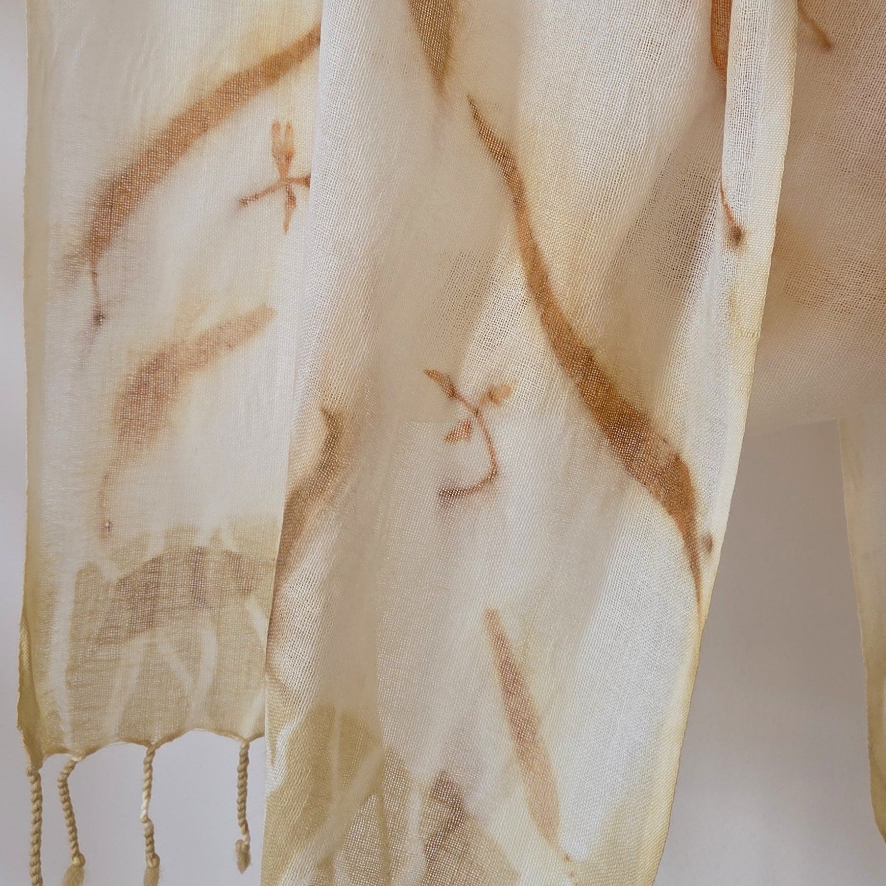The Kirra - Pure Fine Handloomed Wool Ecoprint Scarf/Wrap