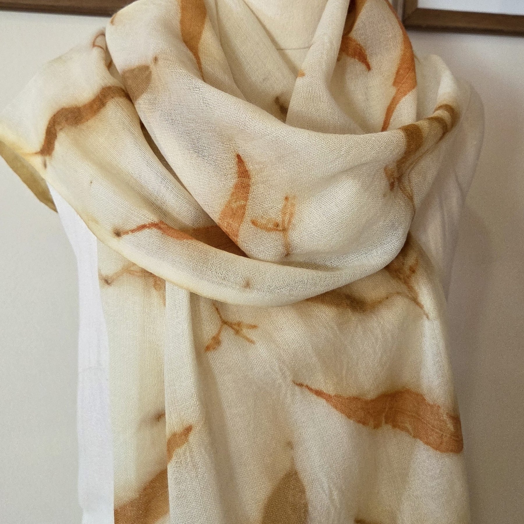 The Kirra - Pure Fine Handloomed Wool Ecoprint Scarf/Wrap