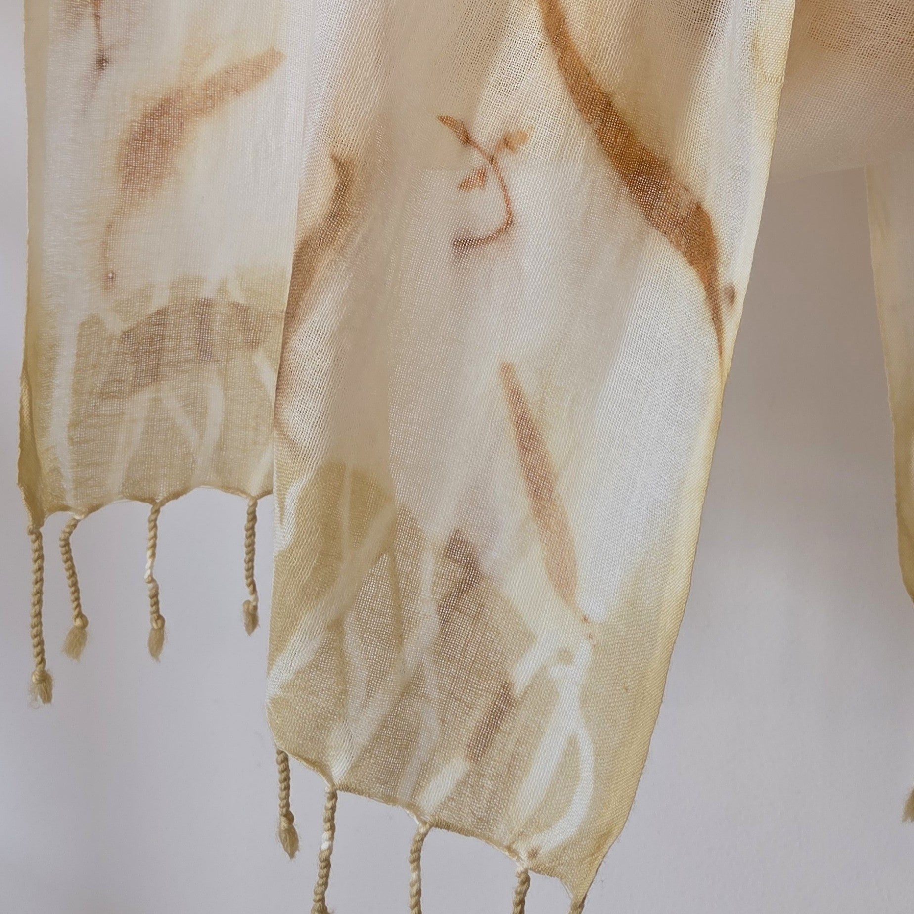 The Kirra - Pure Fine Handloomed Wool Ecoprint Scarf/Wrap
