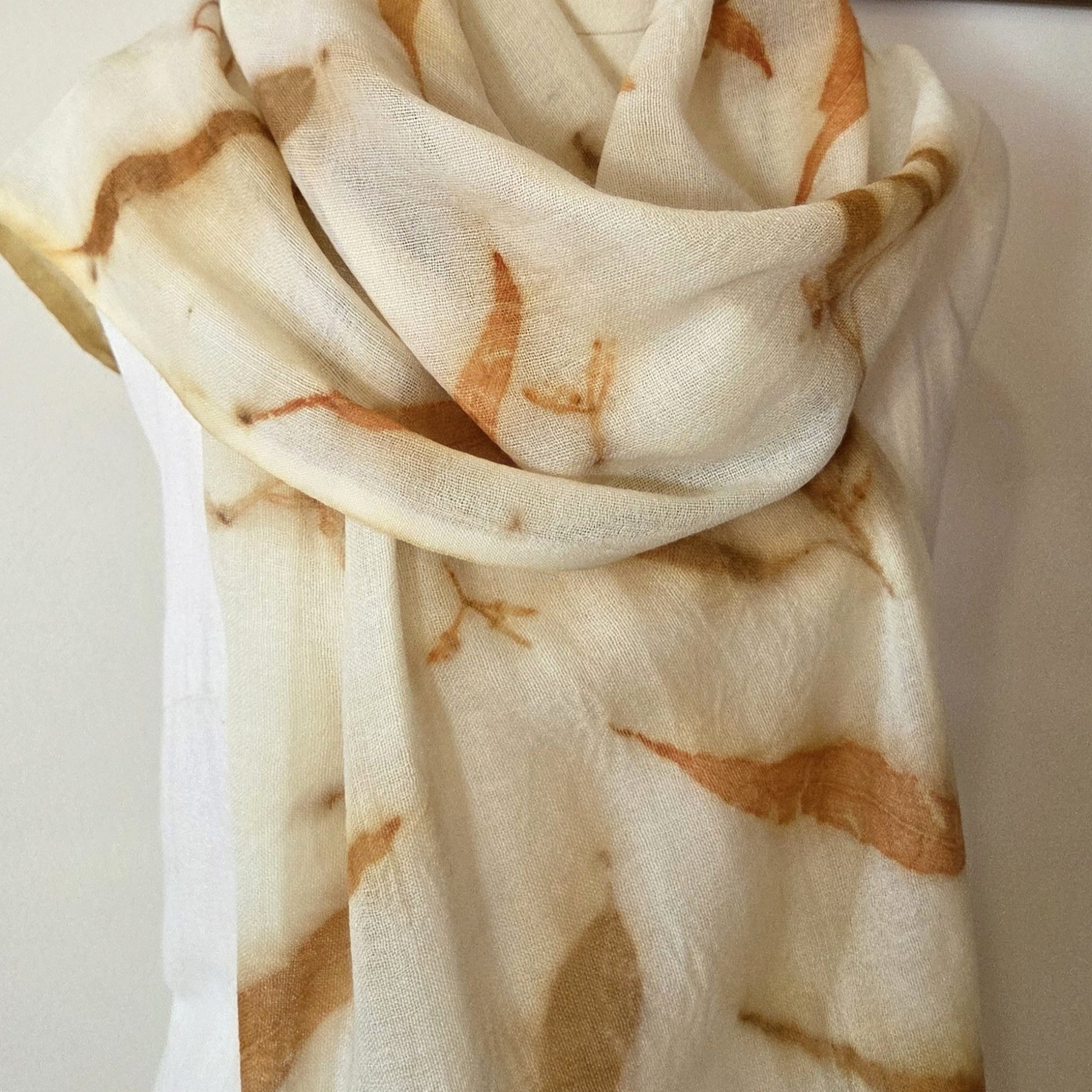 The Kirra - Pure Fine Handloomed Wool Ecoprint Scarf/Wrap