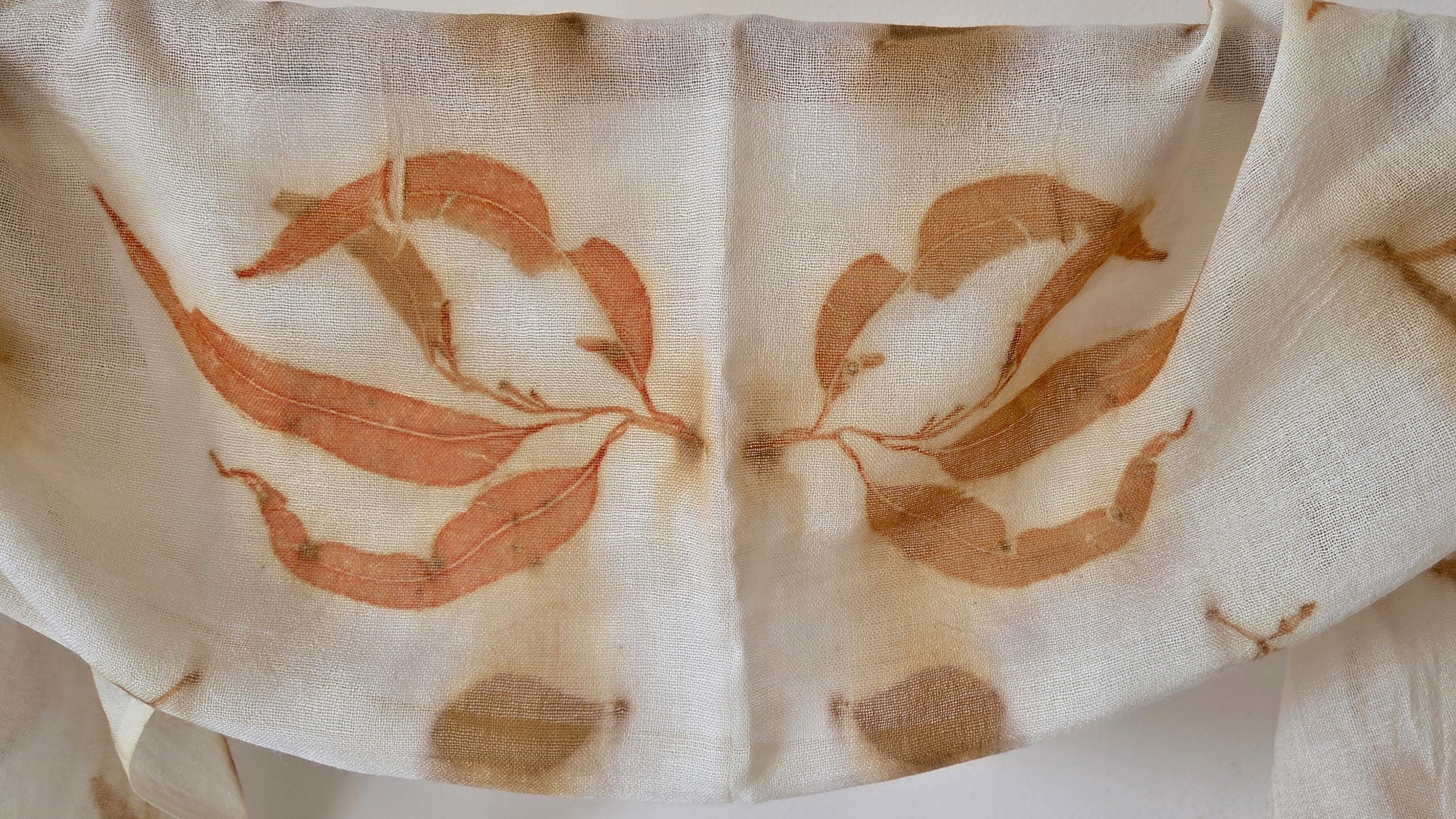 The Kirra - Pure Fine Handloomed Wool Ecoprint Scarf/Wrap