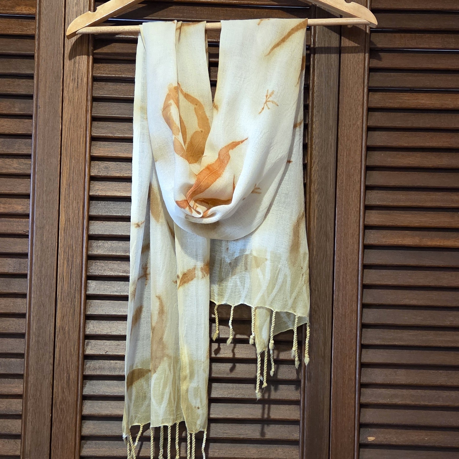 The Kirra - Pure Fine Handloomed Wool Ecoprint Scarf/Wrap