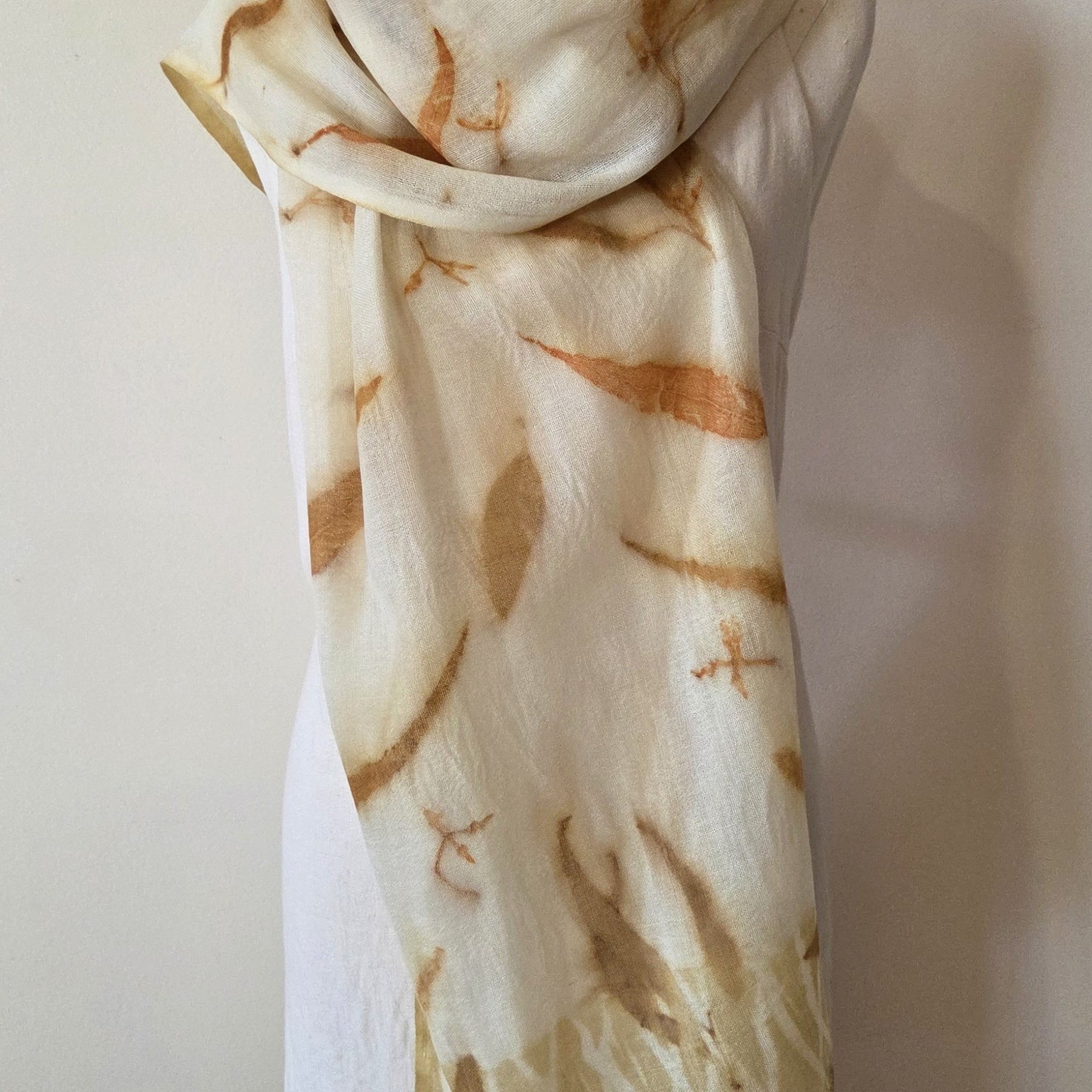 The Kirra - Pure Fine Handloomed Wool Ecoprint Scarf/Wrap