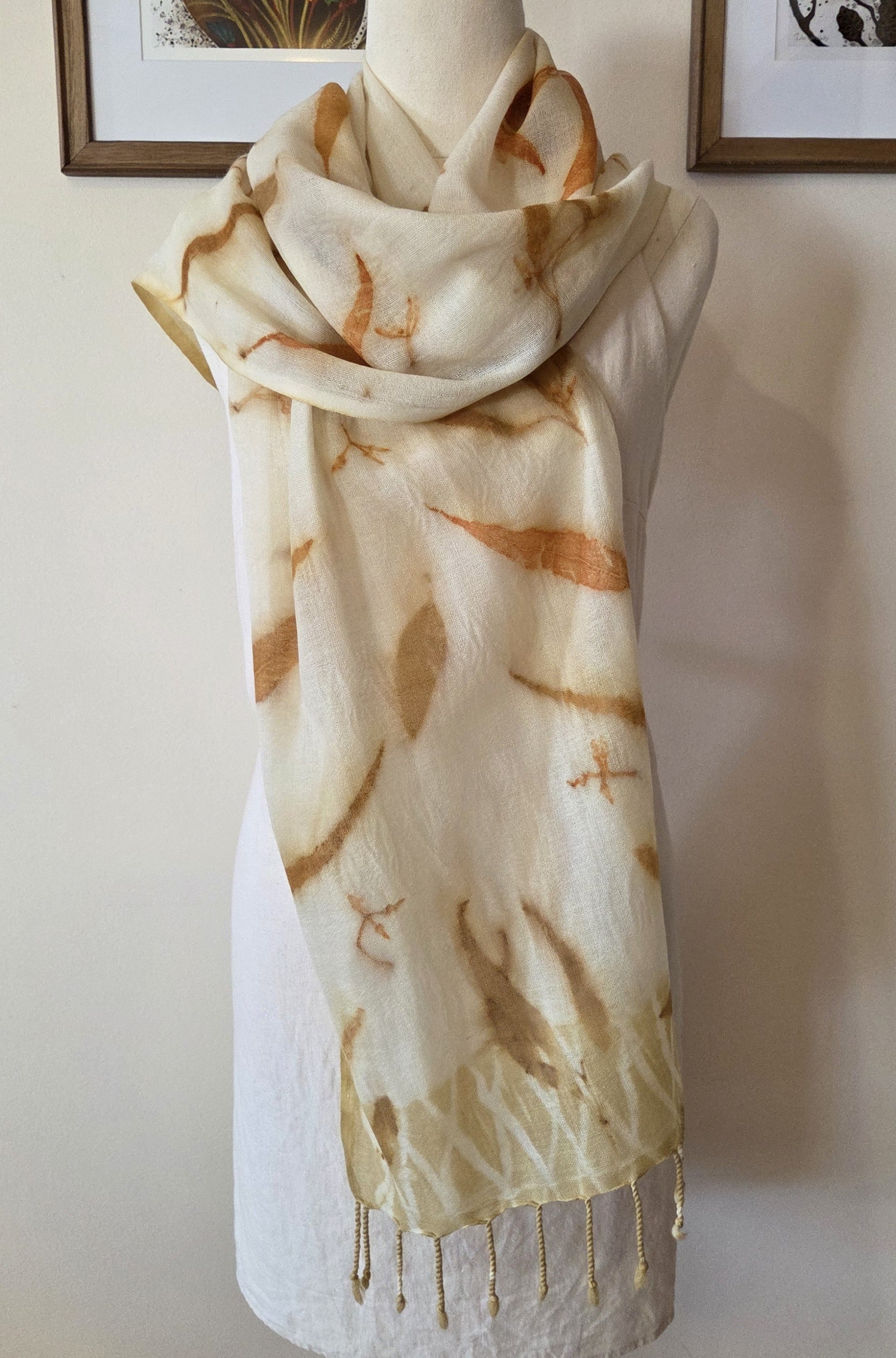 The Kirra - Pure Fine Handloomed Wool Ecoprint Scarf/Wrap