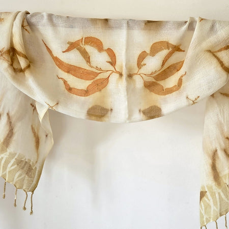 The Kirra - Pure Fine Handloomed Wool Ecoprint Scarf/Wrap