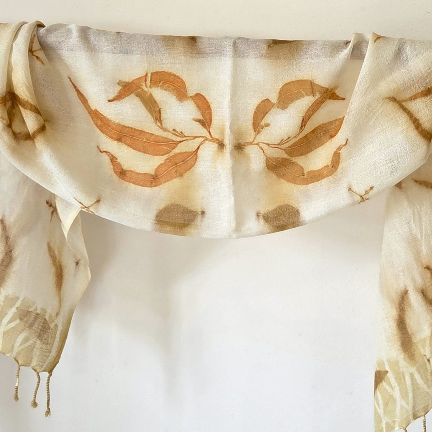 The Kirra - Pure Fine Handloomed Wool Ecoprint Scarf/Wrap
