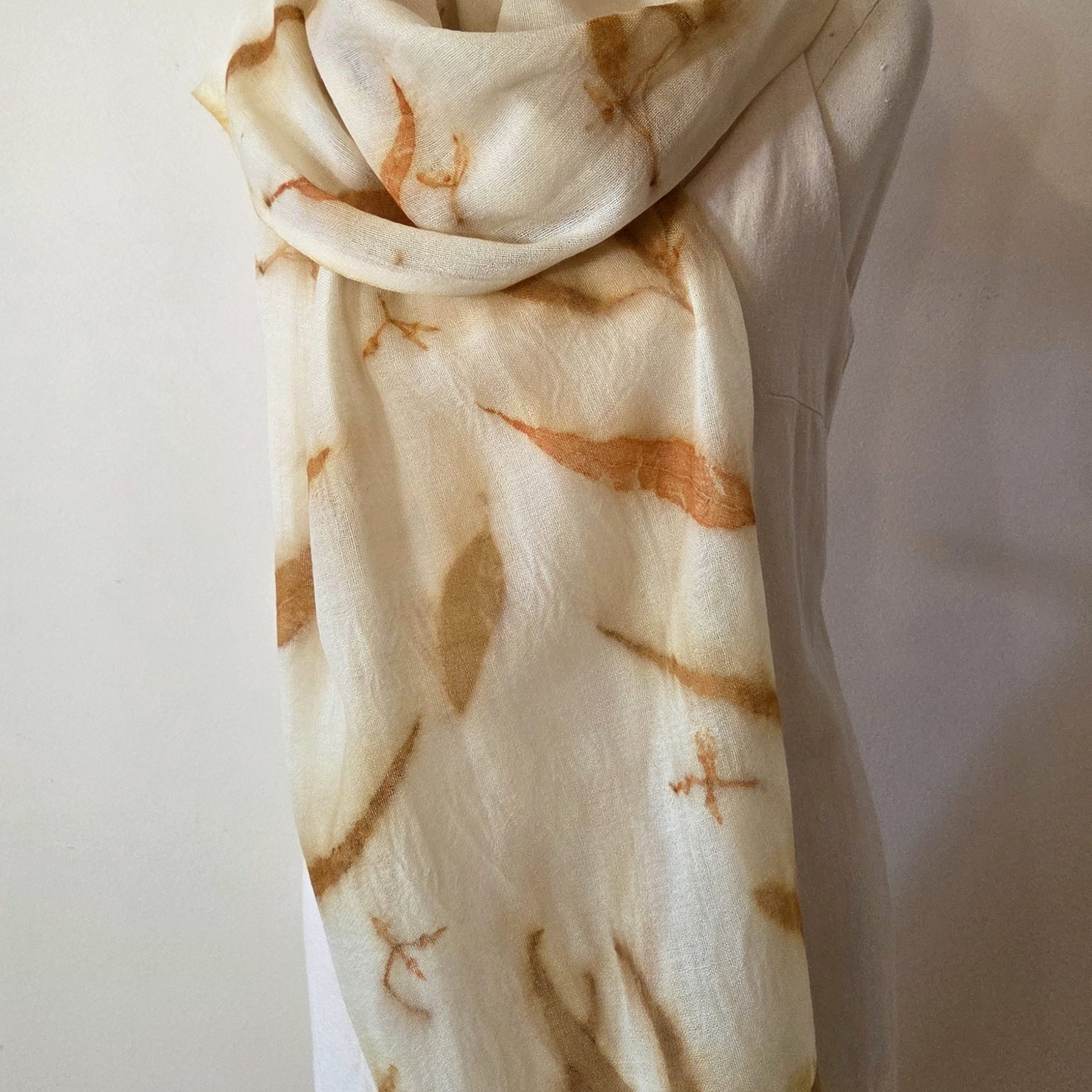 The Kirra - Pure Fine Handloomed Wool Ecoprint Scarf/Wrap