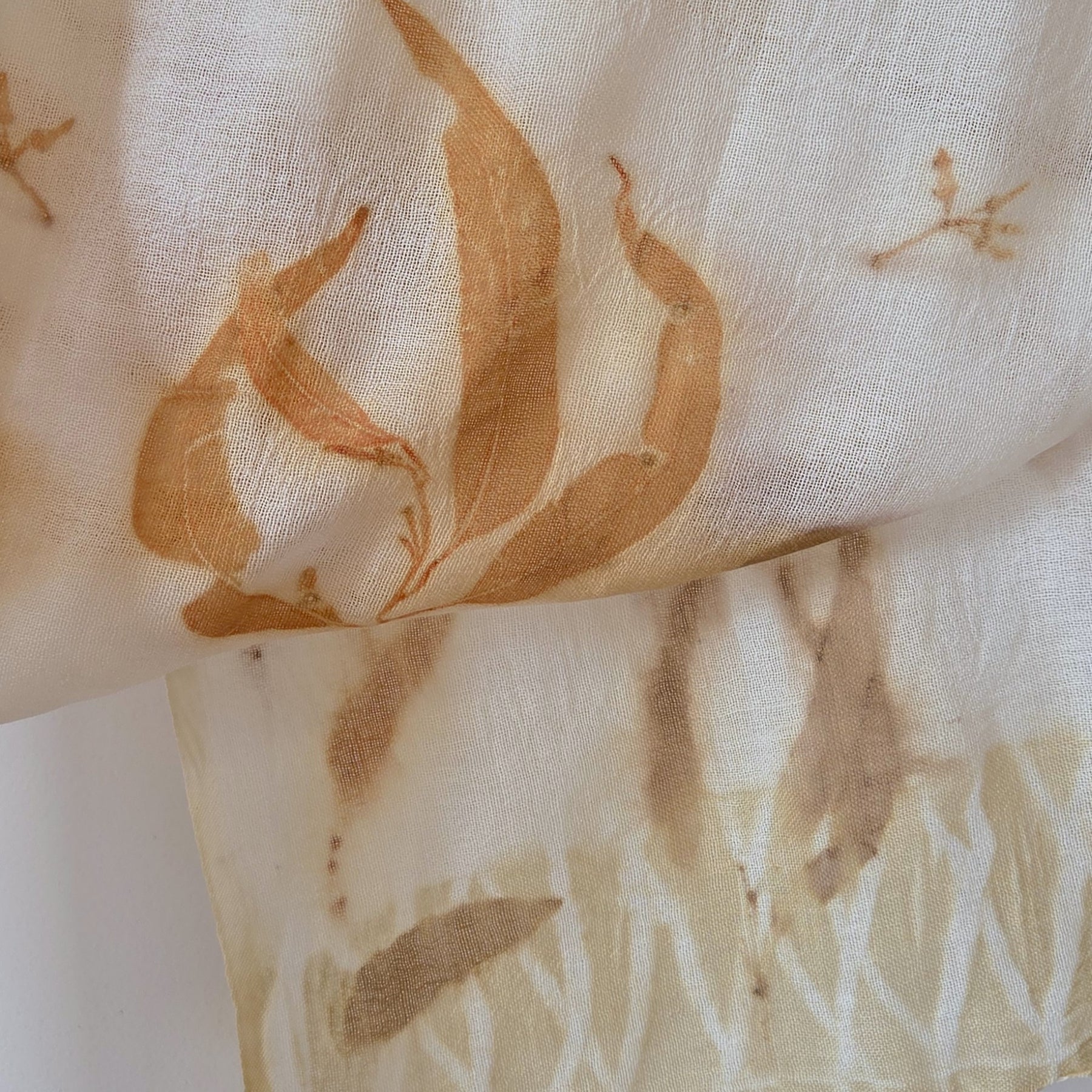 The Kirra - Pure Fine Handloomed Wool Ecoprint Scarf/Wrap