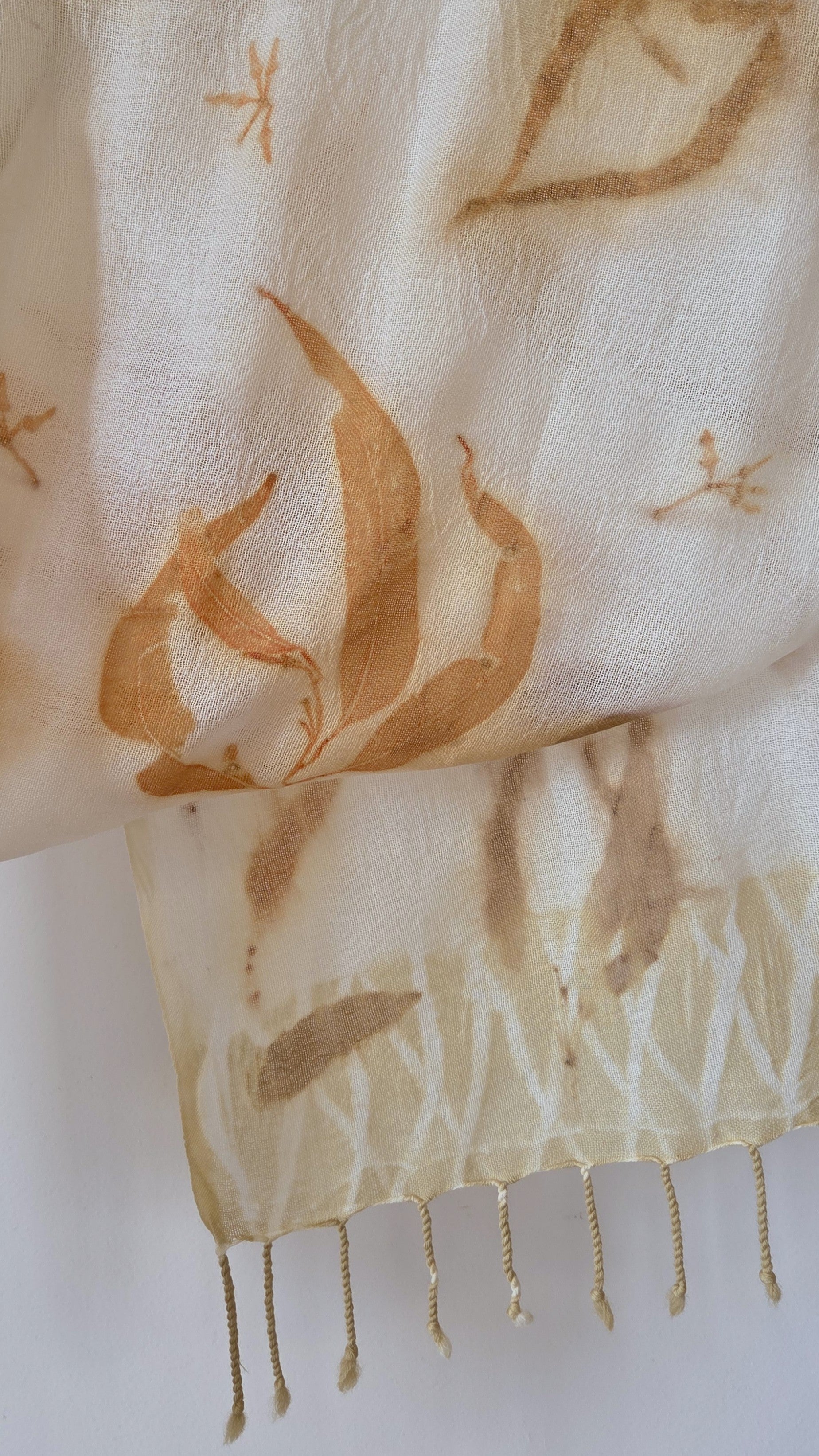 The Kirra - Pure Fine Handloomed Wool Ecoprint Scarf/Wrap