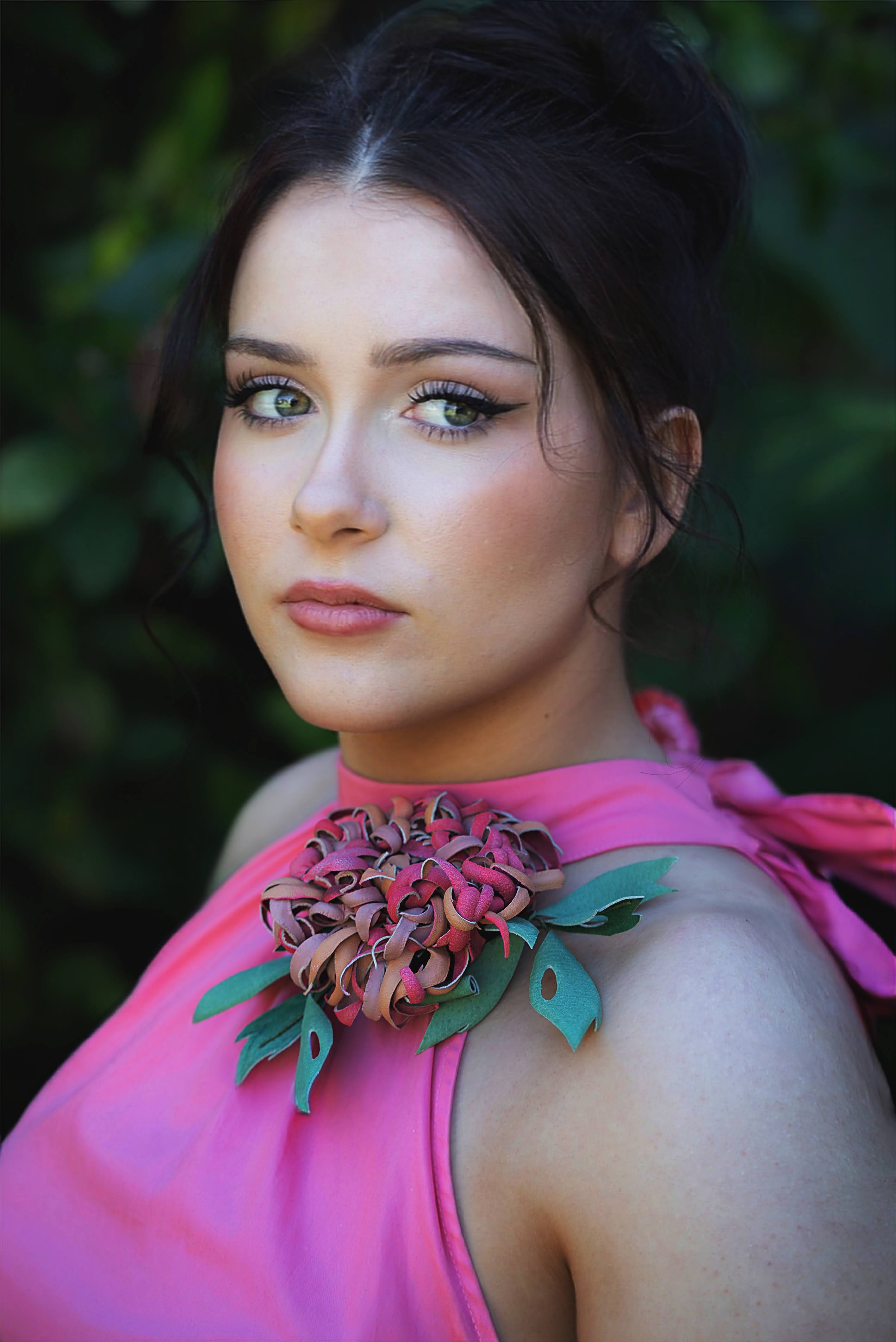 Leather Chrysanthemum “Wild Petals”, Flower Brooch,  Corsage Flower