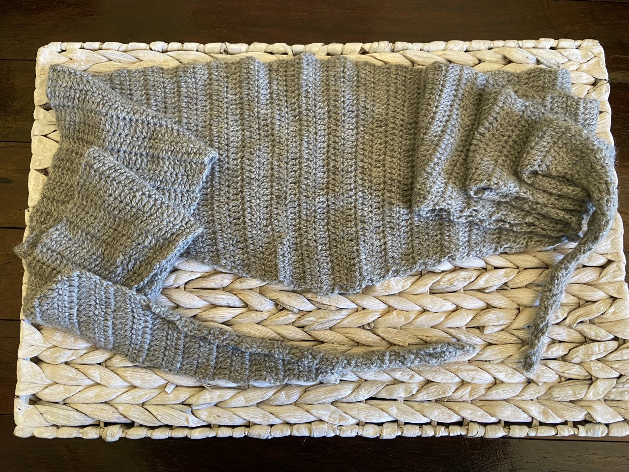 Crocheted Alpaca Scarves - Grey & Charcoal