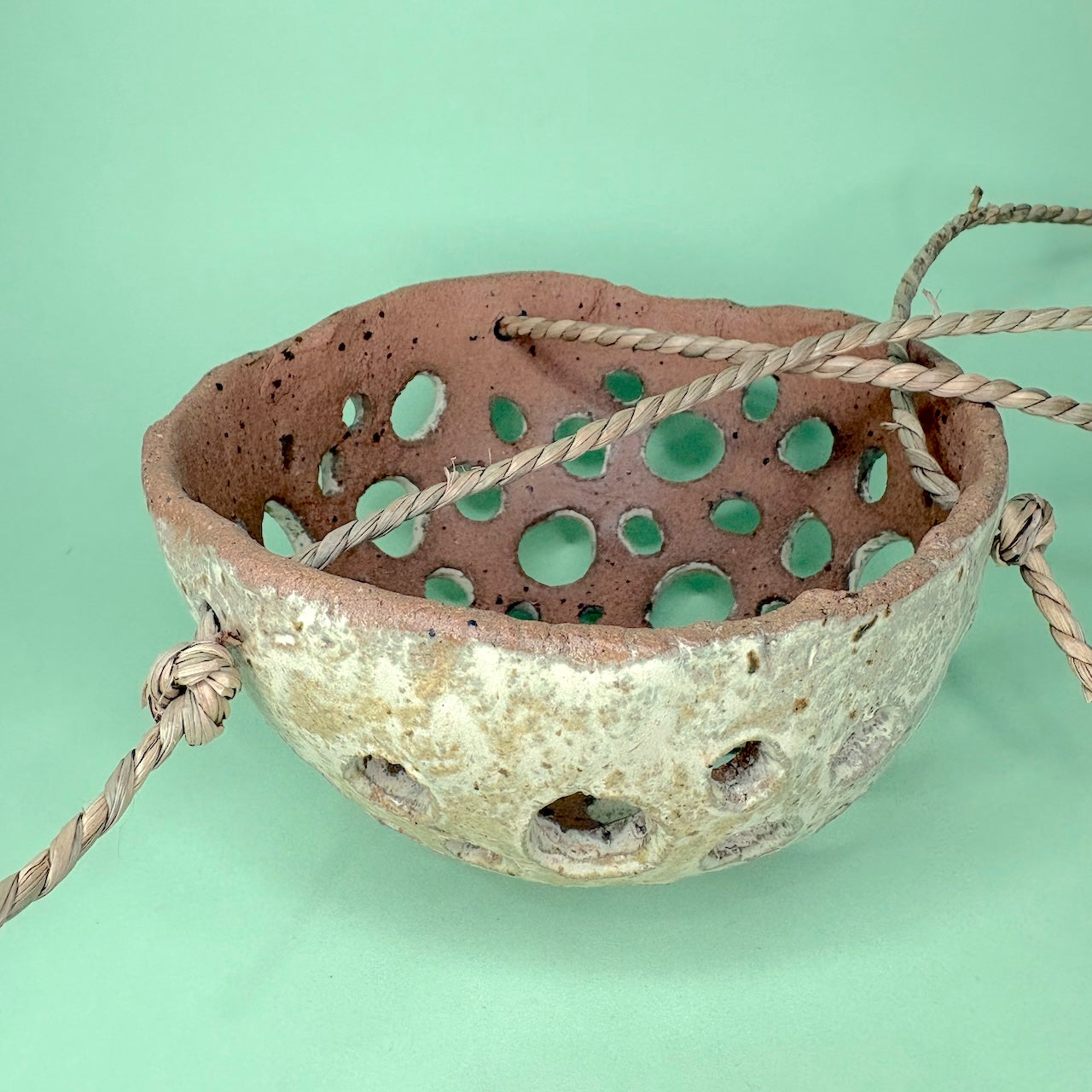 Ceramic dome hanging orchid pot