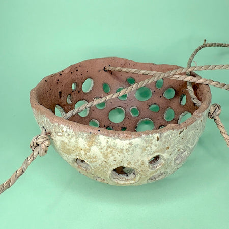 Ceramic dome hanging orchid pot