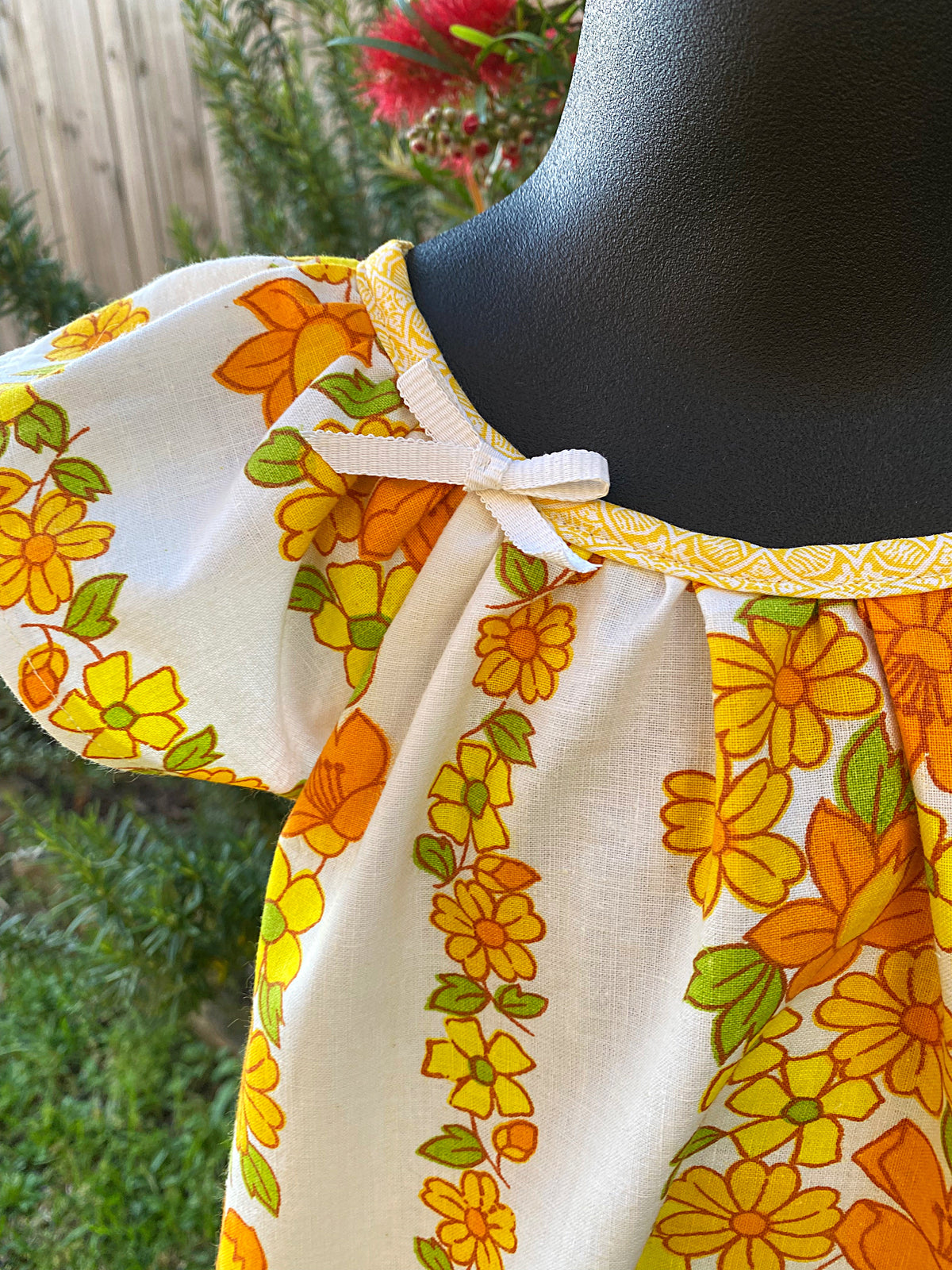 Size 18/24 months upcycled bold floral dress