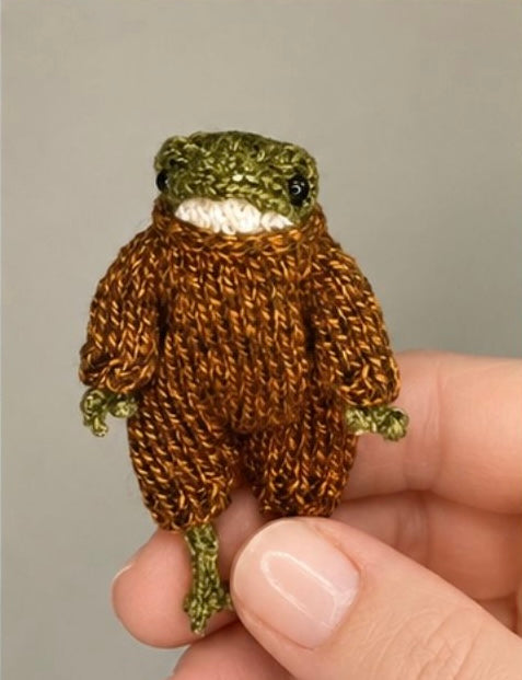 Handmade Poseable Little Froglet Figurine Collectible Gift