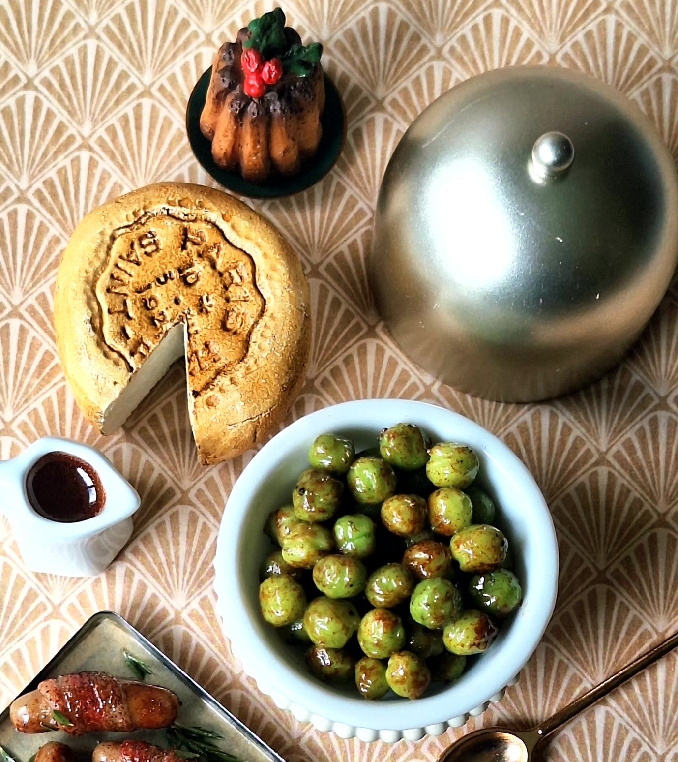 Brussel Sprouts dish (with ornate serving spoon)