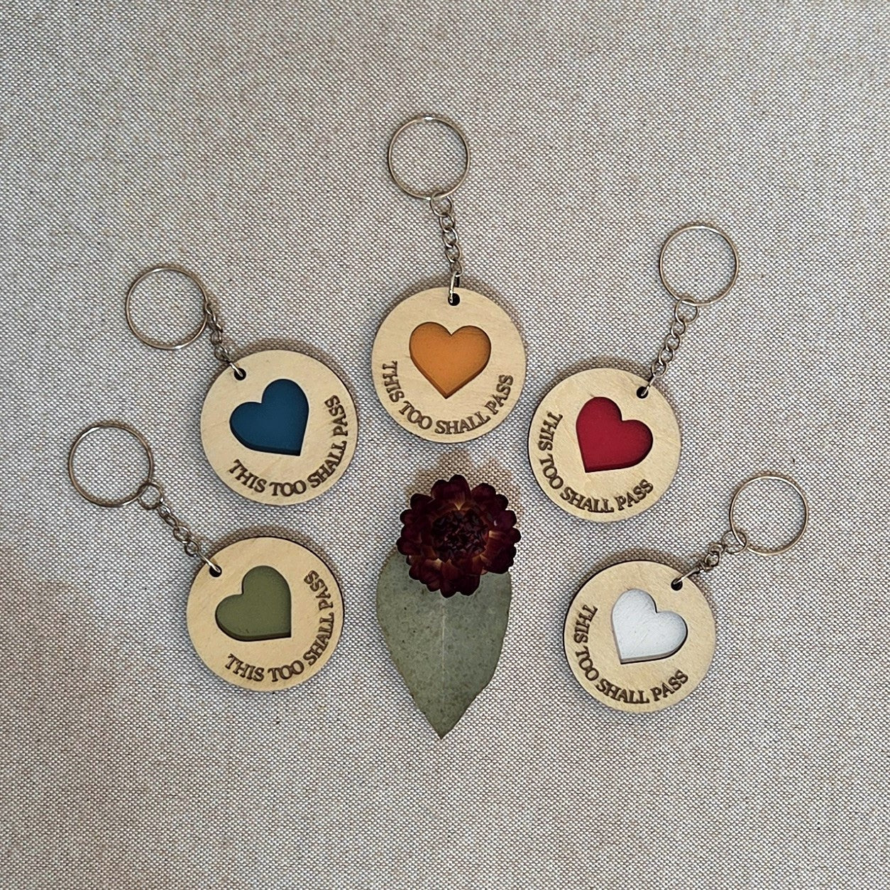 THIS TOO SHALL PASS - Handcrafted Timber Keyrings